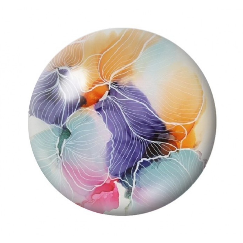 Cabochon en Verre Illustré Fleurs 12 à 25mm