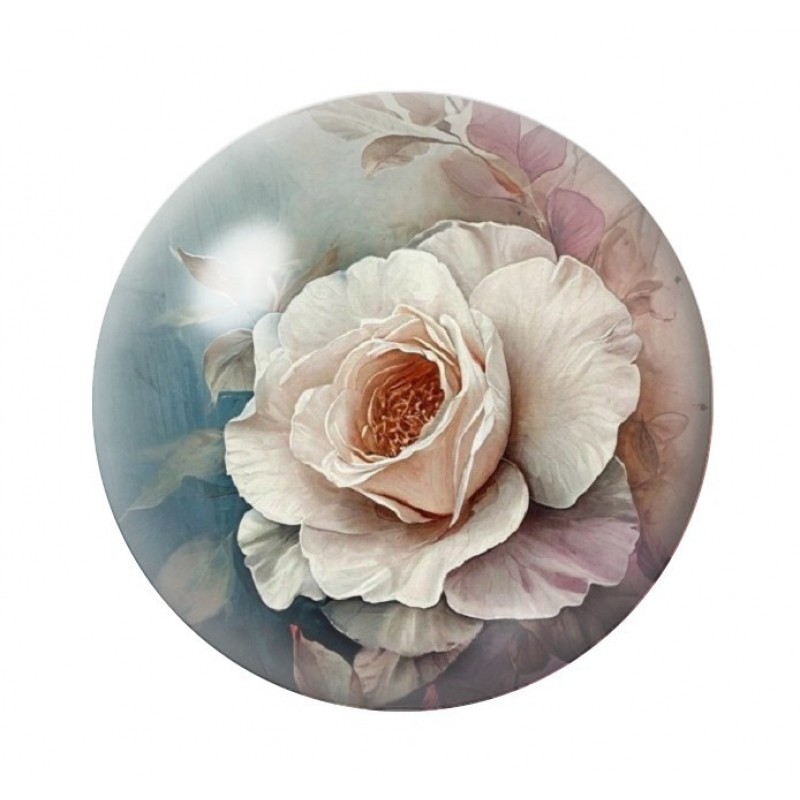 Cabochon en Verre Illustré Fleurs 12 à 25mm