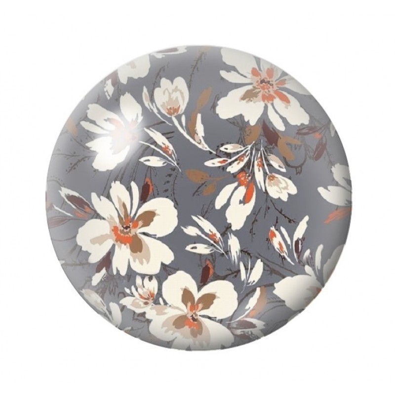 Cabochon en Verre Illustré Fleurs 12 à 25mm