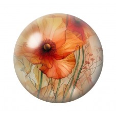 Cabochon en Verre Illustré Fleurs 12 à 25mm pour la création de bijoux fantaisie - DIY