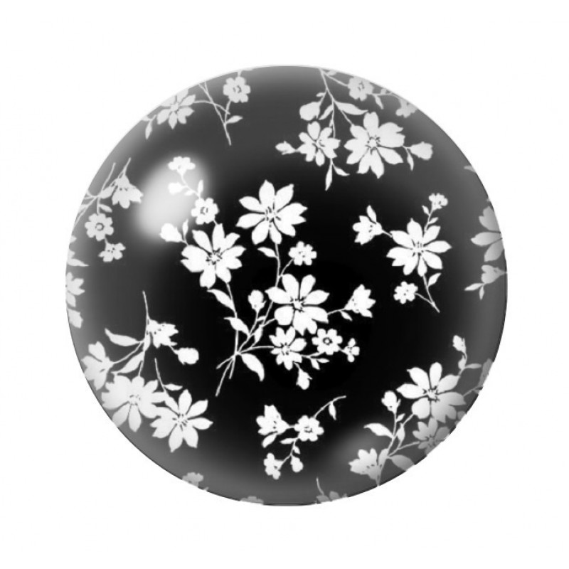 Cabochon en Verre Illustré Fleurs 12 à 25mm