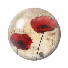 Cabochon en Verre Illustré Fleurs 12 à 25mm pour la création de bijoux fantaisie - DIY