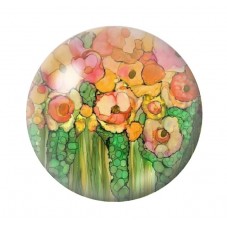 Cabochon en Verre Illustré Fleurs 12 à 25mm pour la création de bijoux fantaisie - DIY