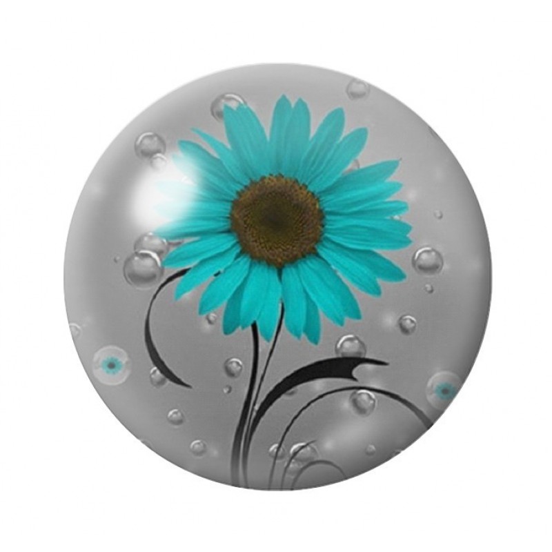 Cabochon en Verre Illustré Fleurs 12 à 25mm