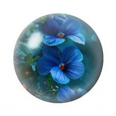Cabochon en Verre Illustré Fleurs 12 à 25mm pour la création de bijoux fantaisie - DIY