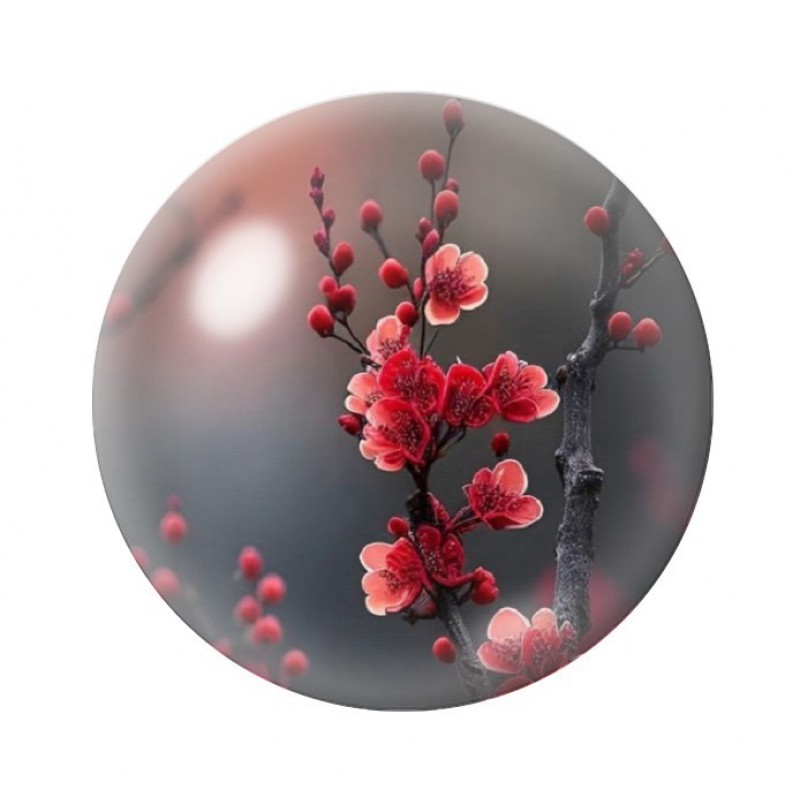 Cabochon en Verre Illustré Fleurs 12 à 25mm