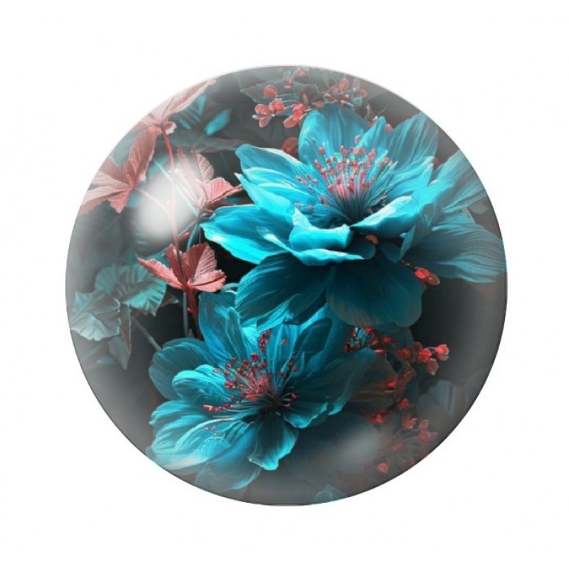 Cabochon en Verre Illustré Fleurs 12 à 25mm