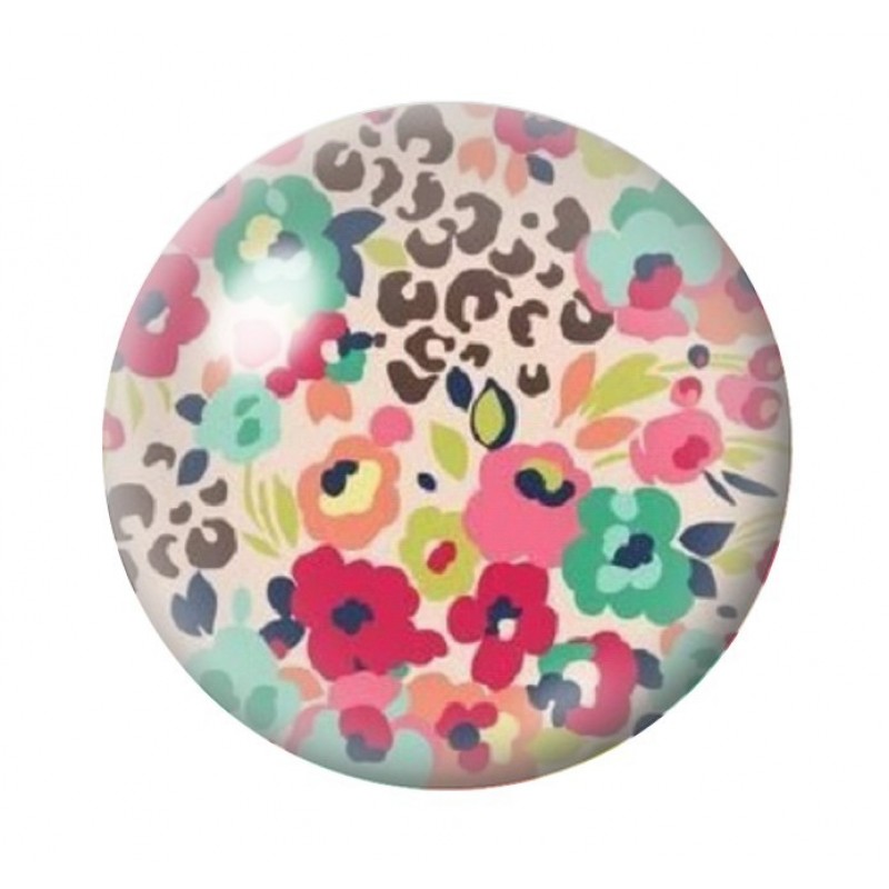 Cabochon en Verre Illustré Fleurs 12 à 25mm