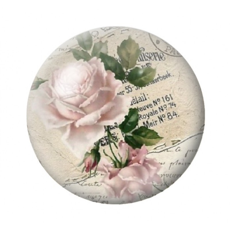 Cabochon en Verre Illustré Fleurs 12 à 25mm