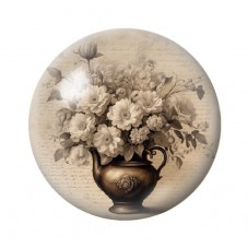 Cabochon en Verre Illustré Fleurs 12 à 25mm pour la création de bijoux fantaisie - DIY