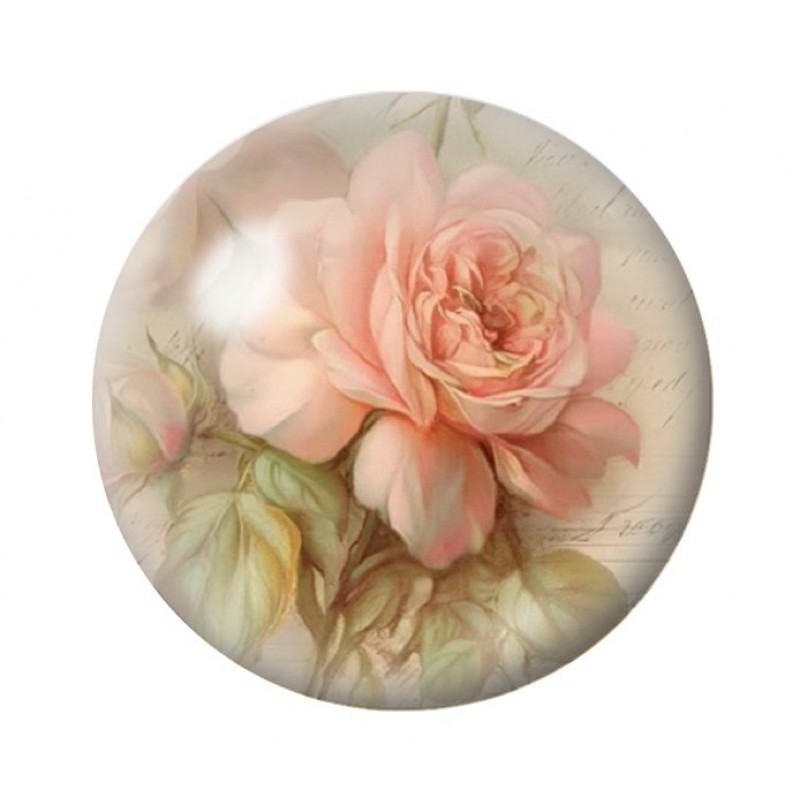 Cabochon en Verre Illustré Fleurs 12 à 25mm
