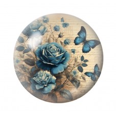 Cabochon en Verre Illustré Fleurs 12 à 25mm pour la création de bijoux fantaisie - DIY