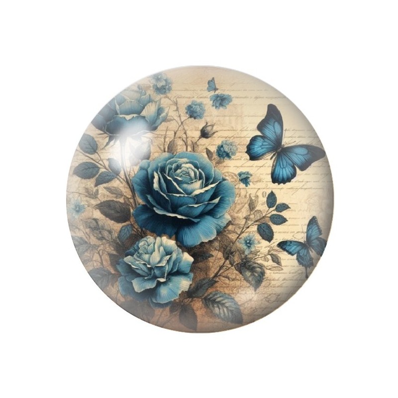 Cabochon en Verre Illustré Fleurs 12 à 25mm