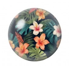 Cabochon en Verre Illustré Fleurs 12 à 25mm pour la création de bijoux fantaisie - DIY