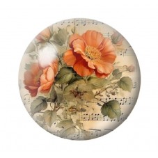 Cabochon en Verre Illustré Fleurs 12 à 25mm pour la création de bijoux fantaisie - DIY