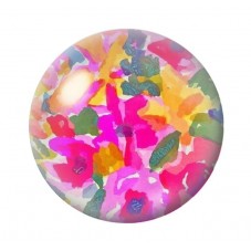 Cabochon en Verre Illustré Fleurs 12 à 25mm pour la création de bijoux fantaisie - DIY