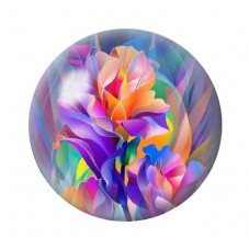 Cabochon en Verre Illustré Fleurs 12 à 25mm pour la création de bijoux fantaisie - DIY