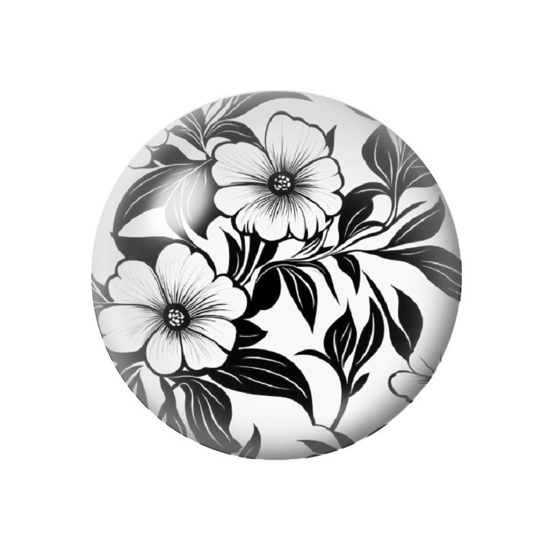 Cabochon en Verre Illustré Fleurs 12 à 25mm
