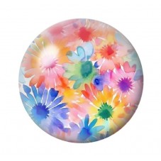 Cabochon en Verre Illustré Fleurs 12 à 25mm pour la création de bijoux fantaisie - DIY