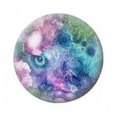 Cabochon en Verre Illustré Fleurs 12 à 25mm pour la création de bijoux fantaisie - DIY