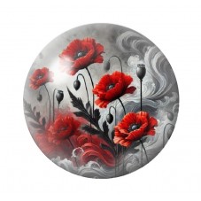 Cabochon en Verre Illustré Fleurs 12 à 25mm pour la création de bijoux fantaisie - DIY