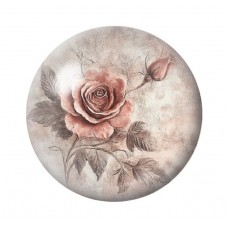 Cabochon en Verre Illustré Fleurs 12 à 25mm pour la création de bijoux fantaisie - DIY