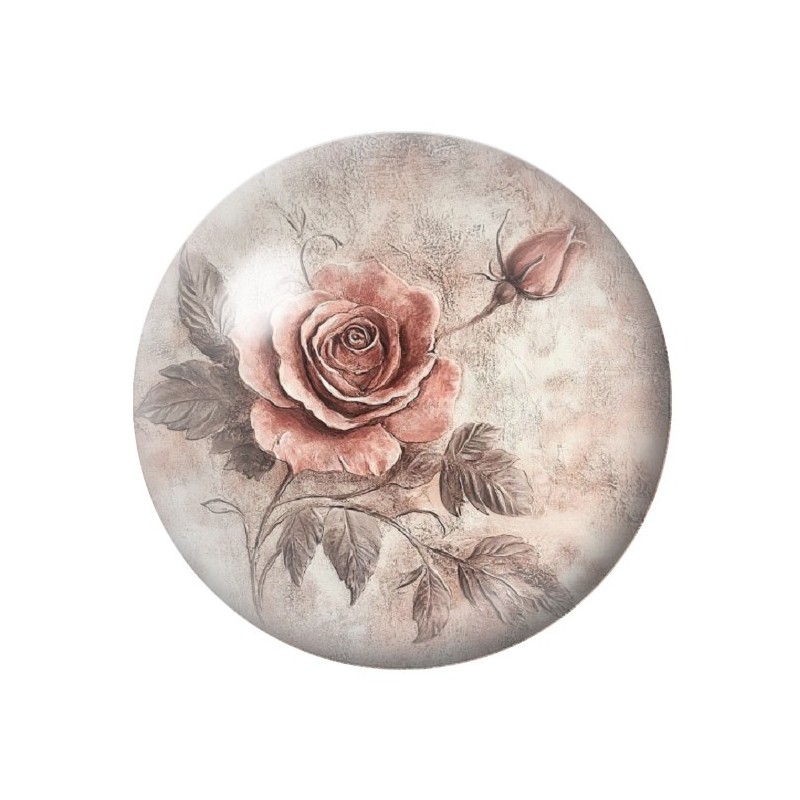 Cabochon en Verre Illustré Fleurs 12 à 25mm