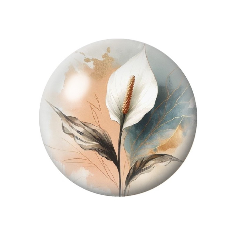 Cabochon en Verre Illustré Fleurs 12 à 25mm