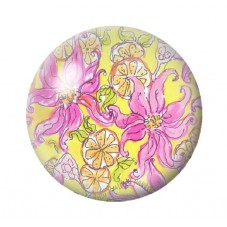 Cabochon en Verre Illustré Fleurs 12 à 25mm pour la création de bijoux fantaisie - DIY