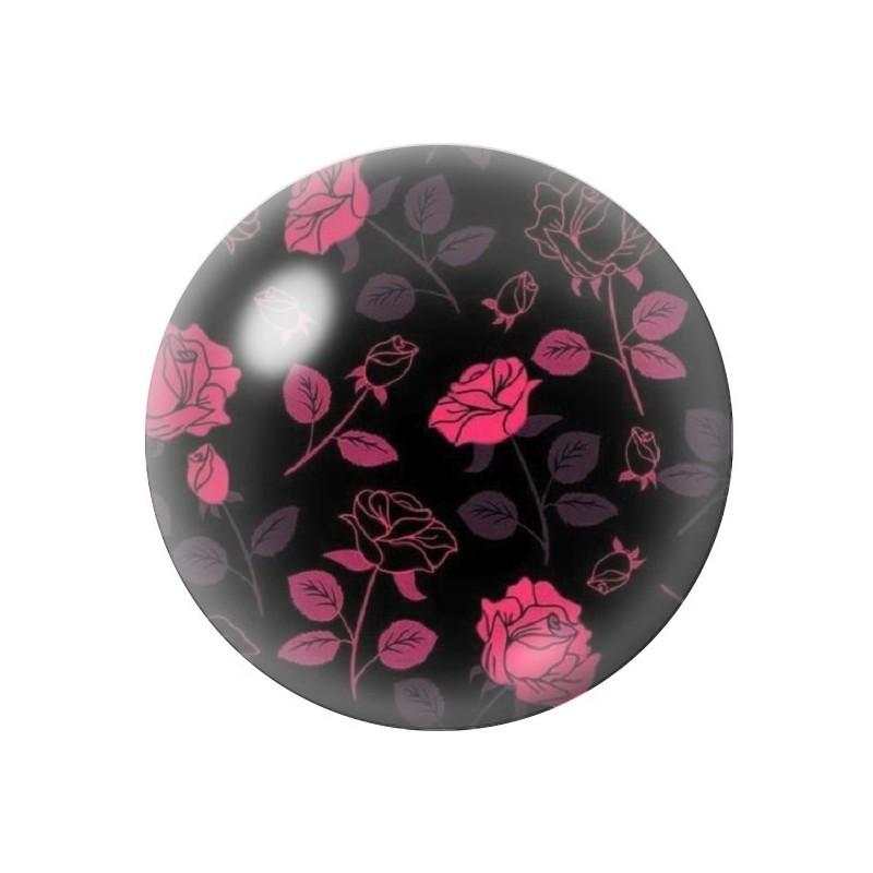 Cabochon en Verre Illustré Fleurs 12 à 25mm