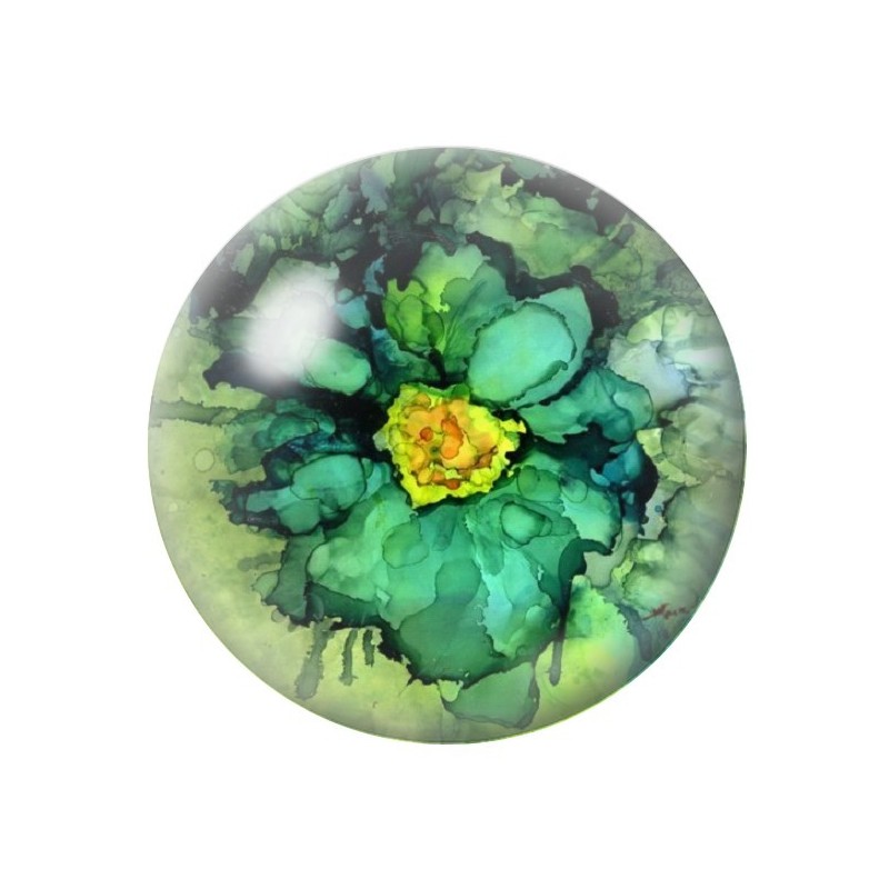 Cabochon en Verre Illustré Fleurs 12 à 25mm