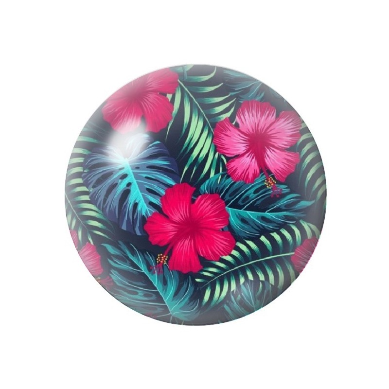 Cabochon en Verre Illustré Fleurs 12 à 25mm