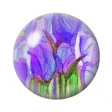 Cabochon en Verre Illustré Fleurs 12 à 25mm pour la création de bijoux fantaisie - DIY