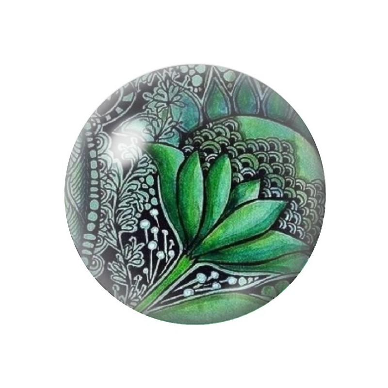 Cabochon en Verre Illustré Fleurs 12 à 25mm