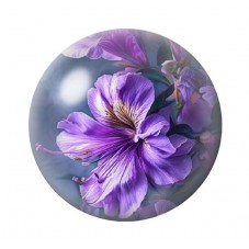 Cabochon en Verre Illustré Fleurs 12 à 25mm pour la création de bijoux fantaisie - DIY