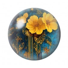 Cabochon en Verre Illustré Fleurs 12 à 25mm pour la création de bijoux fantaisie - DIY