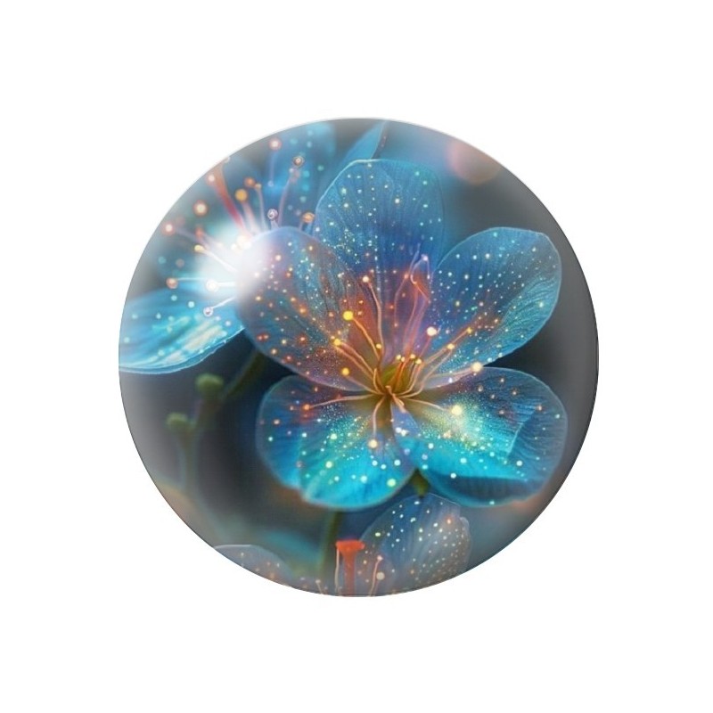 Cabochon en Verre Illustré Fleurs 12 à 25mm