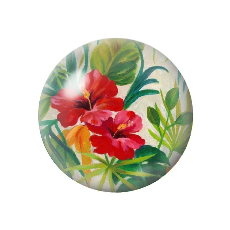 Cabochon en Verre Illustré Fleurs 12 à 25mm