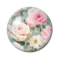 Cabochon en Verre Illustré Fleurs 12 à 25mm pour la création de bijoux fantaisie - DIY