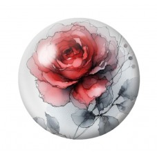 Cabochon en Verre Illustré Fleurs 12 à 25mm pour la création de bijoux fantaisie - DIY