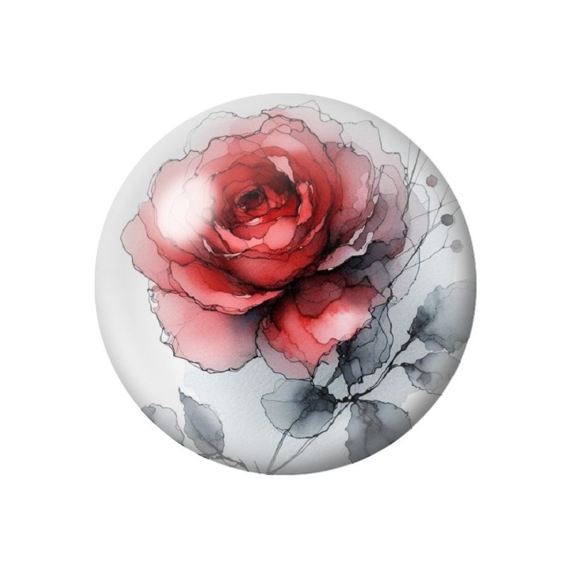 Cabochon en Verre Illustré Fleurs 12 à 25mm