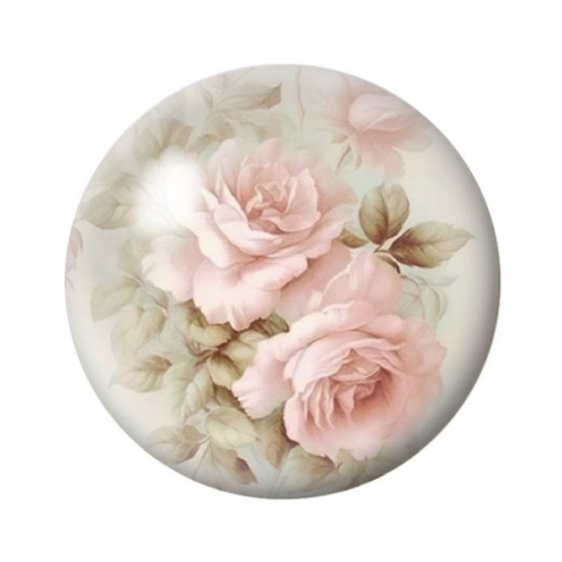 Cabochon en Verre Illustré Fleurs 12 à 25mm