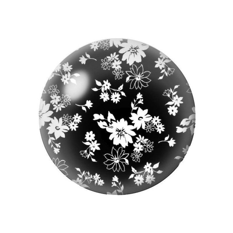 Cabochon en Verre Illustré Fleurs 12 à 25mm