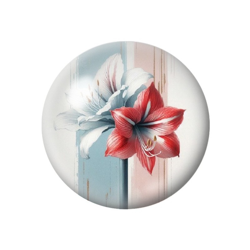 Cabochon en Verre Illustré Fleurs 12 à 25mm