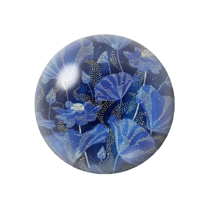 Cabochon en Verre Illustré Fleurs 12 à 25mm