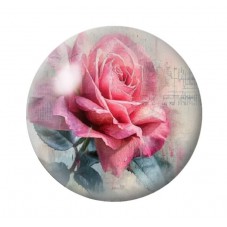 Cabochon en Verre Illustré Fleurs 12 à 25mm pour la création de bijoux fantaisie - DIY