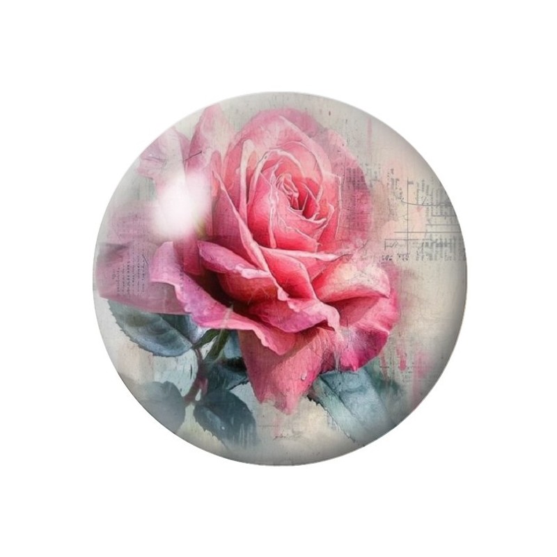 Cabochon en Verre Illustré Fleurs 12 à 25mm