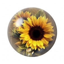 Cabochon en Verre Illustré Fleurs 12 à 25mm pour la création de bijoux fantaisie - DIY