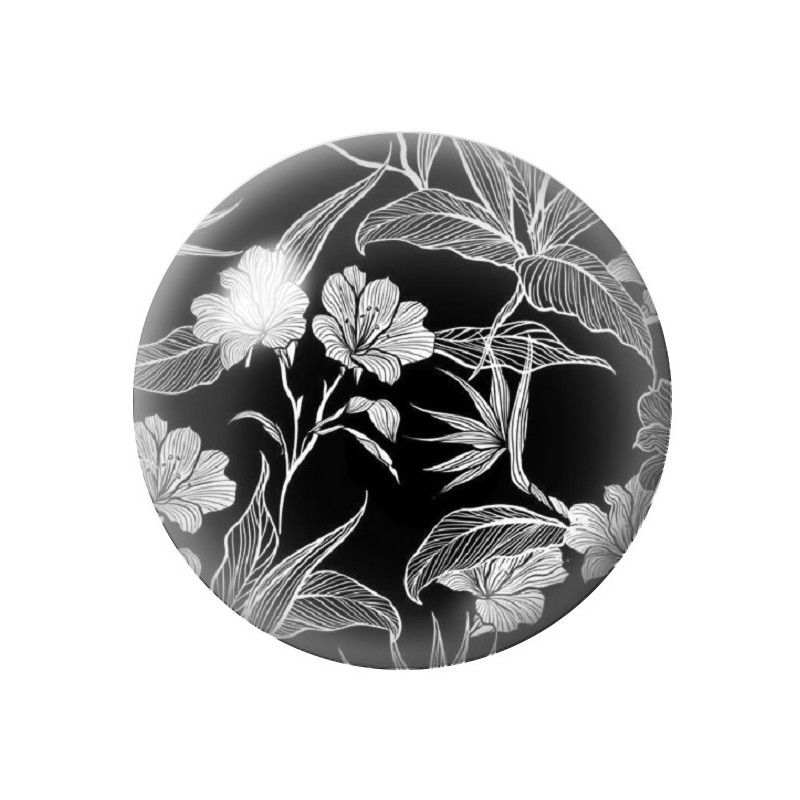 Cabochon en Verre Illustré Fleurs 12 à 25mm