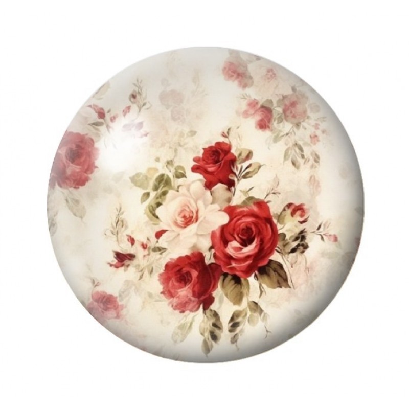 Cabochon en Verre Illustré Fleurs 12 à 25mm